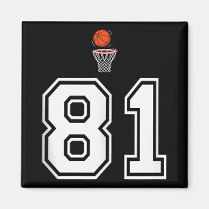81 Number Basketball Style Vintage White Tank Top Magnet