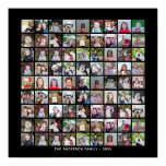 81 Square Photo Collage Grid with Text - black Poster 81 Square Photo Collage Grid with Text - black Poster
