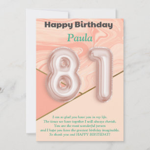 81 year old girls Happy Birthday card