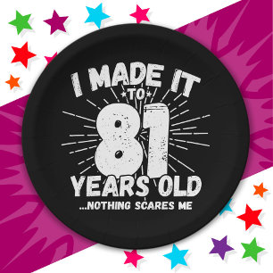 81 Year Old Sarcastic Meme Funny 81st Birthday Paper Plates