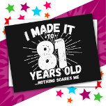 81 Year Old Sarcastic Meme Funny 81st Birthday Postcard<br><div class="desc">This funny 81st birthday design makes a great sarcastic humor joke or novelty gag gift for a 81 year old birthday theme or surprise 81st birthday party! Features 'I Made it to 81 Years Old... Nothing Scares Me' funny 81st birthday meme that will get lots of laughs from family, friends,...</div>