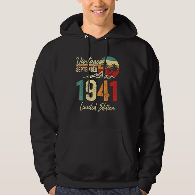 81 Yr Old Vintage September 1941  81st Hoodie (Front)