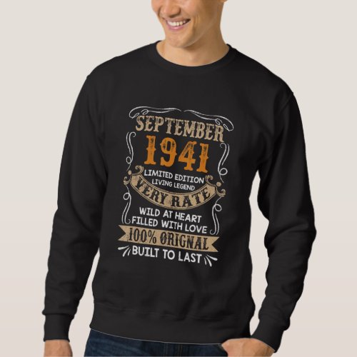 81st Birthday  1941 Years Old Retro Vintage Septem Sweatshirt