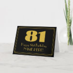 [ Thumbnail: 81st Birthday: Art Deco Inspired Look "81" & Name Card ]