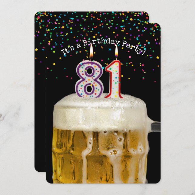 81st Birthday Beer Party Invitation (Front/Back)