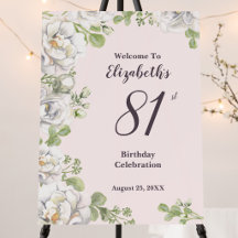 81st Birthday Blush Pink Floral Peonies