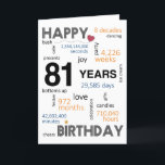 81st Birthday Card<br><div class="desc">Birthday Card Inside: May your special day be filled with joy, laughter, and unforgettable moments that you can cherish for years to come. Wishing you all the happiness in the world on your birthday and always! Description: Let's commemorate the incredible 81st birthday milestone with our delightful Happy 81st Birthday card!...</div>