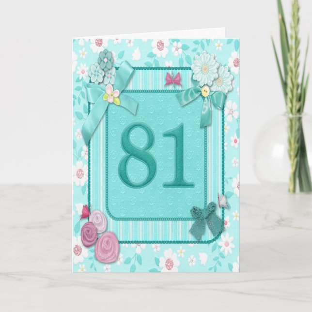 81st birthday card with flowers (Front)