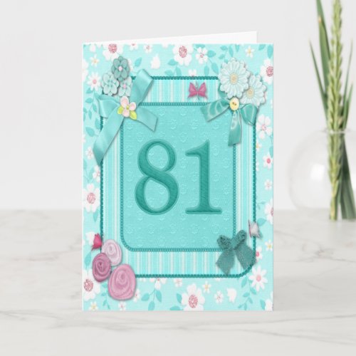 81st birthday card with flowers