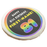 [ Thumbnail: 81st Birthday: Colorful Rainbow # 81, Custom Name ]