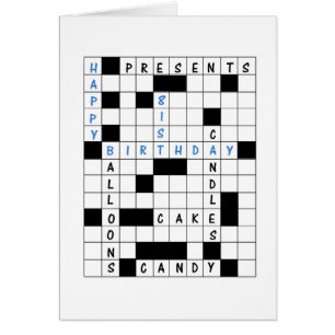 81st Birthday, Crossword Puzzle Cards