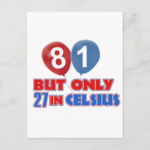 81st birthday designs postcard