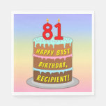 [ Thumbnail: 81st Birthday: Fun Cake and Candles + Custom Name Napkins ]