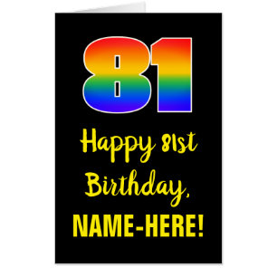 81st Birthday: Fun, Colorful, Happy, Rainbow # 81 Card