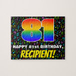 [ Thumbnail: 81st Birthday — Fun, Colorful Music Symbols & “81” Jigsaw Puzzle ]