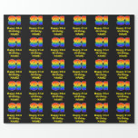 [ Thumbnail: 81st Birthday: Fun, Colorful Rainbow Inspired # 81 Wrapping Paper ]