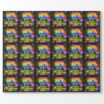 [ Thumbnail: 81st Birthday: Fun Fireworks, Rainbow Look # “81” Wrapping Paper ]