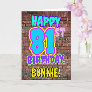 81st Birthday - Fun, Urban Graffiti Inspired Look Card