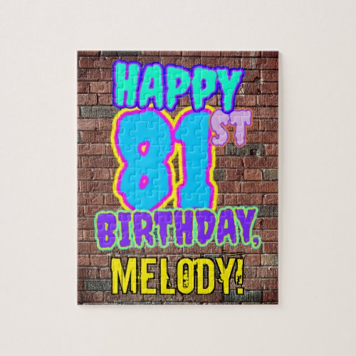 81st Birthday  Fun Urban Graffiti Inspired Look Jigsaw Puzzle