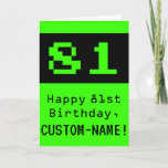 [ Thumbnail: 81st Birthday: Nerdy / Geeky Style "81" and Name Card ]