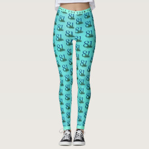 81st Birthday or Anniversary Peacock Pattern Leggings