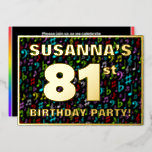 [ Thumbnail: 81st Birthday Party — Fun, Colorful Music Symbols Invitation ]