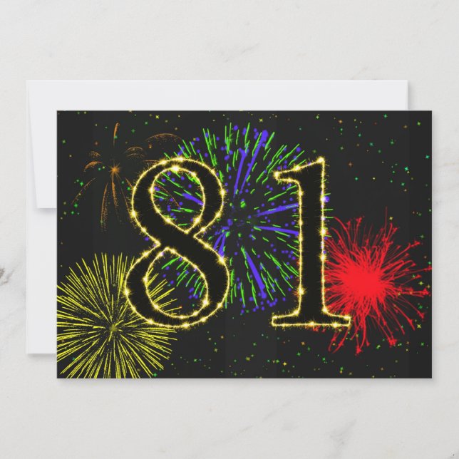 81st birthday party invitate invitation (Front)