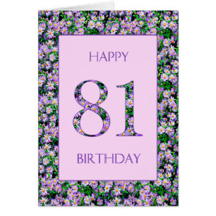 81st Birthday Purple Daisies Cards