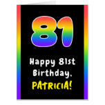 [ Thumbnail: 81st Birthday: Rainbow Spectrum # 81, Custom Name Card ]