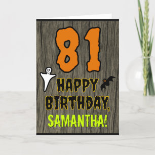 81st Birthday: Spooky Halloween Theme, Custom Name Card