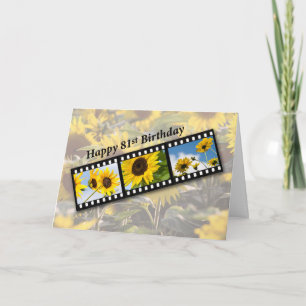 81st Birthday Sunflower Filmstrip Card
