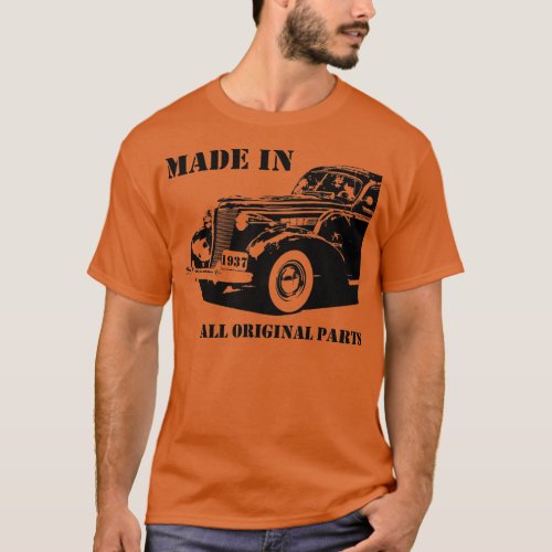 81st Birthday Vintage Car Made in 1937 Gift idea M T_Shirt