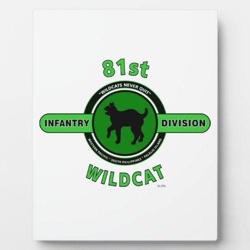 81ST INFANTRY DIVISION WILDCAT DIVISION PLAQUE