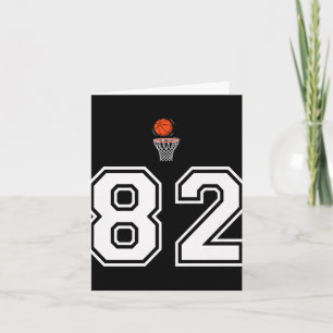 82 Number Basketball Style Vintage White Premium Card