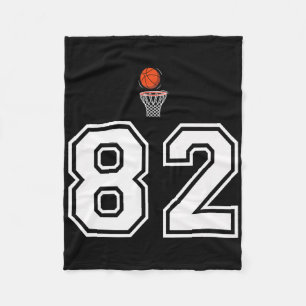 82 Number Basketball Style Vintage White Premium Fleece Blanket