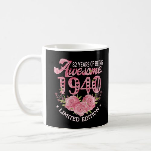 82 Year Old Pink Vintage 1940 bday gift 82th Birth Coffee Mug