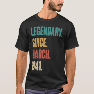 82 Years Old Vintage 1941 Birthday March 82nd Deco T-Shirt