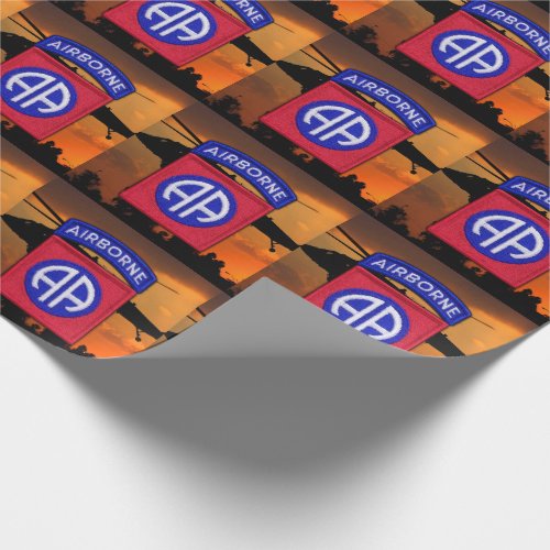 82nd abn airborne veterans vets patch wrapping paper