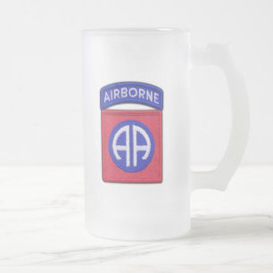 82nd ABN DIV Airborne Division Veterans Vets Frosted Glass Beer Mug