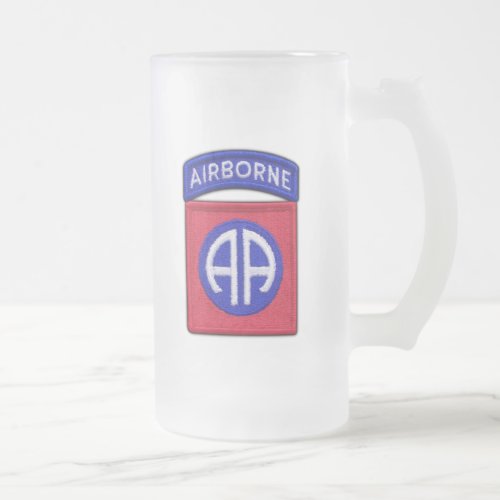 82nd ABN DIV Airborne Division Veterans Vets Frosted Glass Beer Mug