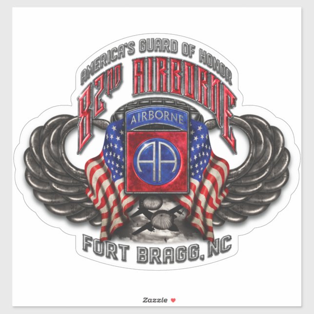 82nd Airborne 14" Wide Custom-Cut Vinyl Sticker (Sheet)