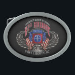 82nd Airborne Belt Buckle<br><div class="desc">Show military pride and patriotism with this remarkably distinctive,  highly detailed rendition of the iconic insignia of the 82nd Airborne Division. Available only on Zazzle!</div>