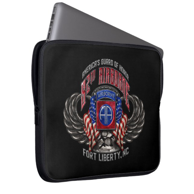 82nd Airborne Black 15" Laptop Sleeve (Front Right)