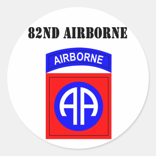 82nd Airborne Classic Round Sticker (Front)