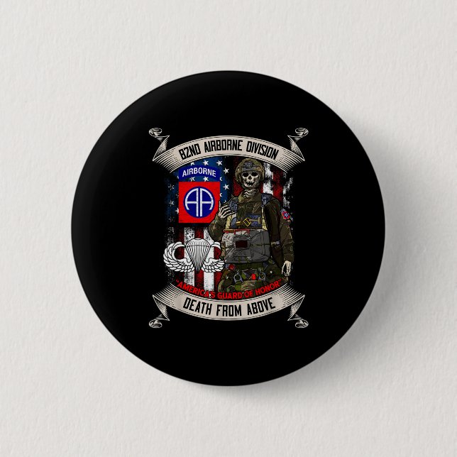 82nd Airborne Di Paratrooper Fort Bragg Jump Wings Button (Front)