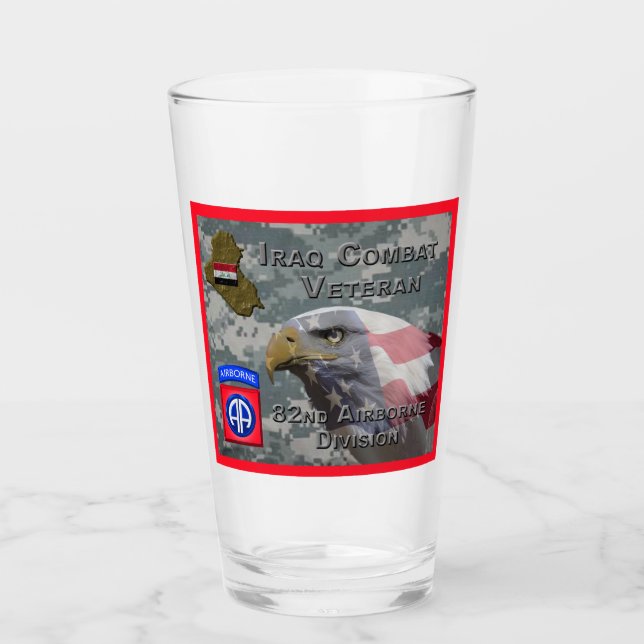 82nd Airborne Div Iraq Combat Veteran Glass (Front)