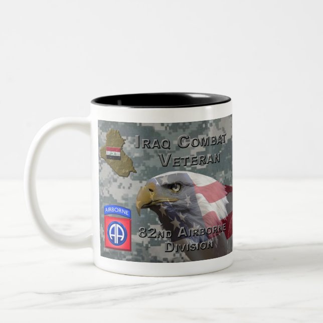 82nd Airborne Div Iraq Combat Veteran Two-Tone Coffee Mug (Left)