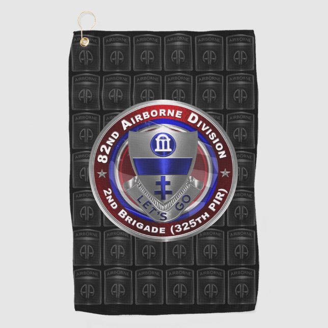 82nd Airborne Division 2nd Brigade 325th PIR Golf Towel (Front)