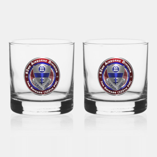82nd Airborne Division 325th PIR  Whiskey Glass (Front)