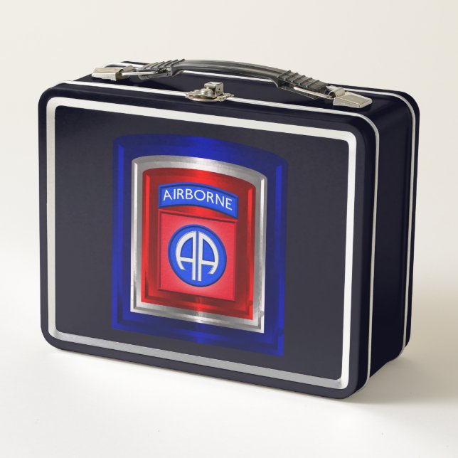 82nd Airborne Division 3 Metal Tier Patch Lunch Box (Front)